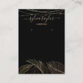 Palm Monstera Leaf Earringフレームディスプレイにロゴを追加 名刺 (正面)