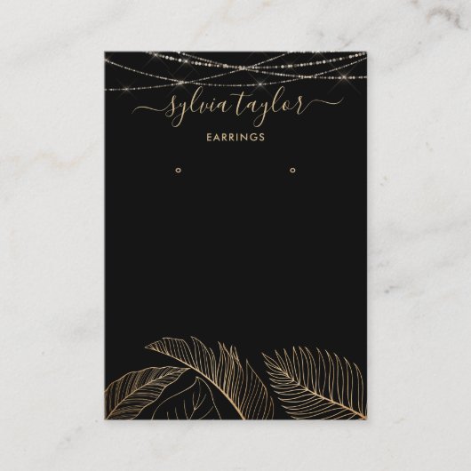 Palm Monstera Leaf Earringフレームディスプレイにロゴを追加 名刺 (正面)
