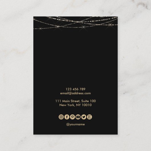 Palm Monstera Leaf Earringフレームディスプレイにロゴを追加 名刺 (裏面)