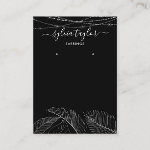 Palm Monstera Leaf Earringフレームディスプレイにロゴを追加  名刺