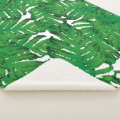 Palm Monstera Seamless Pattern. White Green Tropic シェルパブランケット (3/4)