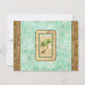 Palm Paradise - Aqua RSVP応答カード 出欠カード (裏面)