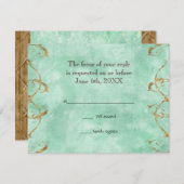 Palm Paradise - Aqua RSVP応答カード 出欠カード (正面/裏面)