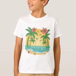 Palm Paradise Tropical Beach Boys T-Shirt Tシャツ