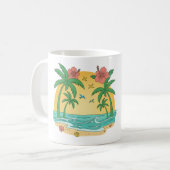 Palm Paradise Tropical Beach Mug コーヒーマグカップ (正面左)