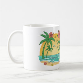 Palm Paradise Tropical Beach Mug コーヒーマグカップ