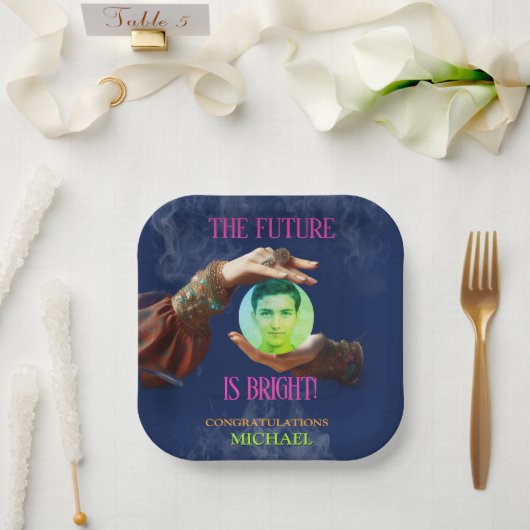 Palm Reader The Future Is Bright Graduation ペーパープレート (ウェディング)