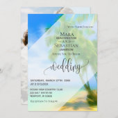 *~* Palm RSVP QR AP13エキゾチック写真結婚s 招待状 (正面/裏面)