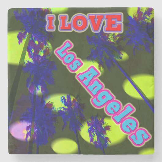 "Palm Sky: I LOVEロサンゼルス3"コースター ストーンコースター (正面)