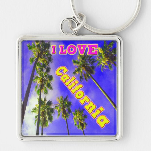 "Palm Sky: I LOVE California 1" キーホルダー (正面)