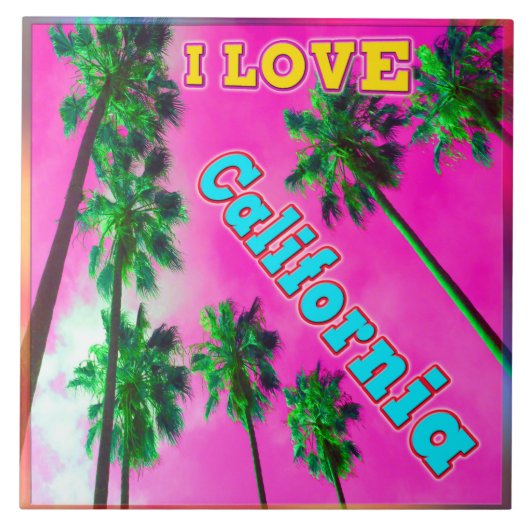 「Palm Sky: I LOVE California 3」タイル タイル (正面)