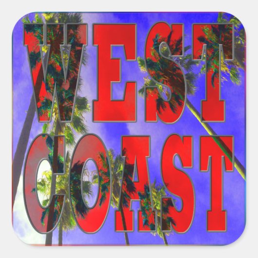 「Palm Sky: West Coast」ステッカー スクエアシール (正面)