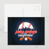 Palm Springs カリフォルニア 野球の街のスカイライン ポストカード (正面/裏面)