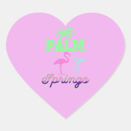 palm springs bachelorette party retro pink ハートシール
