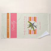 Palm Springs Before the Ring – レトロなバチェラー ビーチタオル (正面)