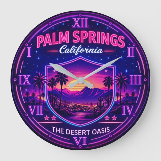 Palm Springs California ラージ壁時計 (正面)