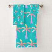  Palm Springs Caribbean Blue Tropical Palm Tree バスタオルセット (インサイチュ)