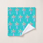  Palm Springs Caribbean Blue Tropical Palm Tree バスタオルセット (ウォッシュタオル)