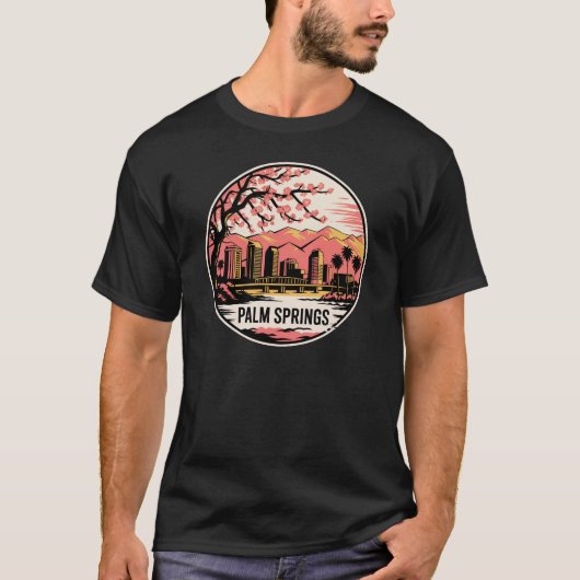 Palm Springs City California USA Tシャツ (正面)