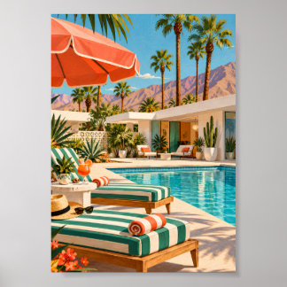 palm springs, mid century modern, retro art, vinta ポスター