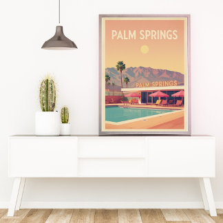 Palm Springs Pool Club – レトロデザートオアシス ポスター
