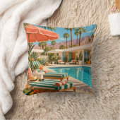 Palm Springs Poolside Retro Mid Century クッション (ブランケット)