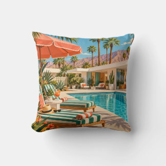 Palm Springs Poolside Retro Mid Century クッション
