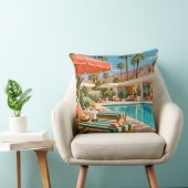 Palm Springs Poolside Retro Mid Century Modern Art クッション (椅子)