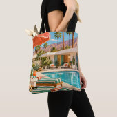 Palm Springs Poolside Retro Mid Century Modern Art トートバッグ (クローズアップ)