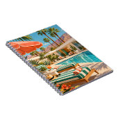 Palm Springs Poolside Retro Mid Century Modern Art ノートブック (右側)