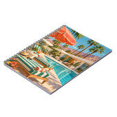 Palm Springs Poolside Retro Mid Century Modern Art ノートブック (左側)