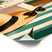 Palm Springs Poolside Retro Mid Century Modern Art ポスター (コーナー)