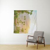 Palm Springs sunset day with mountains and palm tr タペストリー (インサイチュ(横))