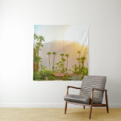 Palm Springs sunset day with mountains and palm tr タペストリー (インサイチュ)