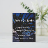 Palm String Lights Wedding Save the Date Card (スタンド正面)