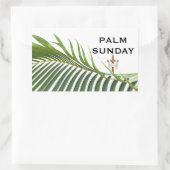 Palm Sunday Cross with Green Palm Frond  長方形シール (バッグ)