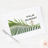 Palm Sunday Cross with Green Palm Frond  長方形シール (封筒)