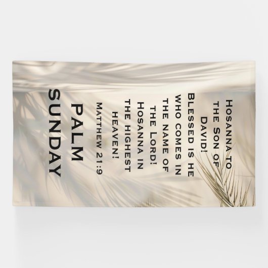 Palm Sunday Scripture with Soft Palm Shadows 横断幕 (横)