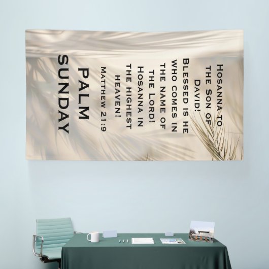 Palm Sunday Scripture with Soft Palm Shadows 横断幕 (トレードショー)