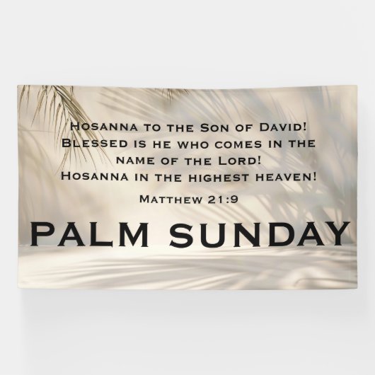 Palm Sunday Scripture with Soft Palm Shadows 横断幕 (横)