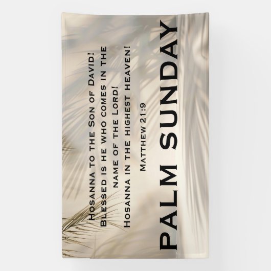 Palm Sunday Scripture with Soft Palm Shadows 横断幕 (縦)