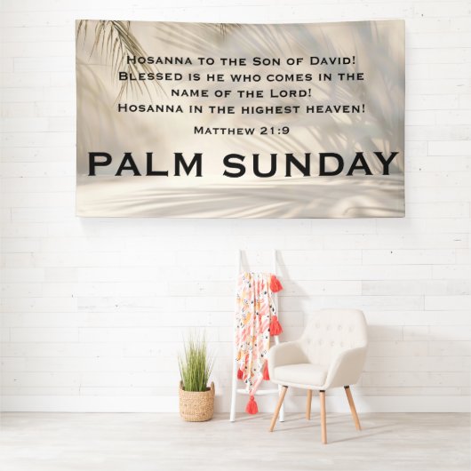 Palm Sunday Scripture with Soft Palm Shadows 横断幕 (インサイチュ)