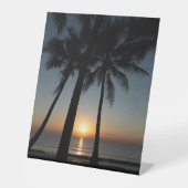 Palm Sunrise Décor Sign – Coastal Morning 台座サイン (正面)