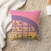 Palm Sunset Pattern Throw Pillow 16" x 16" クッション (ブランケット)