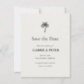 Palm TreeタイポグラフィのエレガントClean Save the Date 招待状 (正面)
