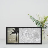 Palm Treeビーチ結婚式日付フォトカードの保存 セーブザデート (スタンド正面)
