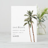 Palm Tree日付の保存招待状結婚 招待状 (スタンド正面)