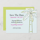 Palm Tree日付POSTカードを保存! 案内ポストカード (正面/裏面)