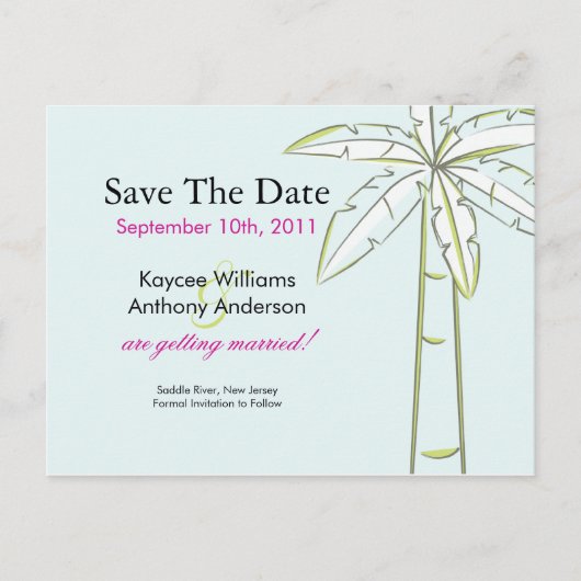 Palm Tree日付POSTカードを保存! 案内ポストカード (正面)