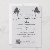 Palm Tree and Seashells Arch Photo 結婚's 招待状 (正面)